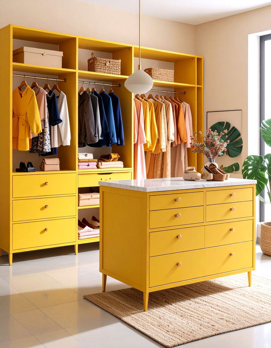 Central Island or Counter - 20 Small Dressing Room Ideas