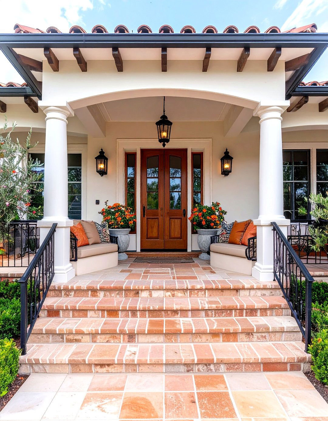 Central Planter Portal Spanish Style Front Porch - 20 spanish style front porch ideas