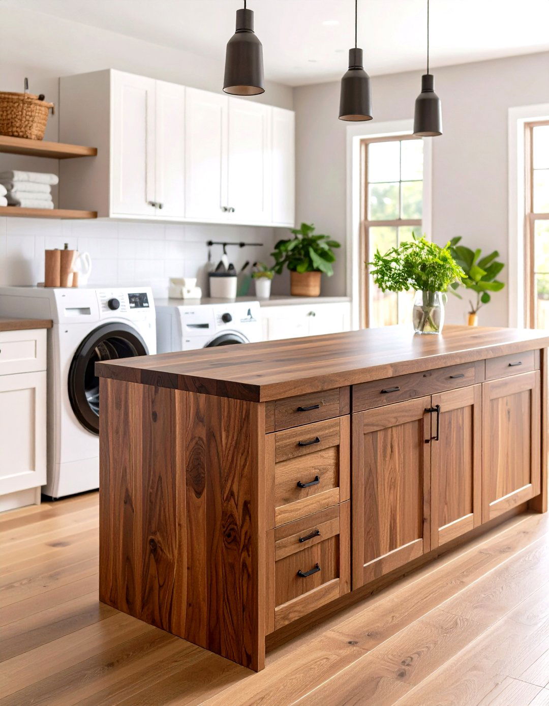 Ceramic Tile Mosaic Laundry Room Countertop - 20 Laundry Room Countertop Ideas