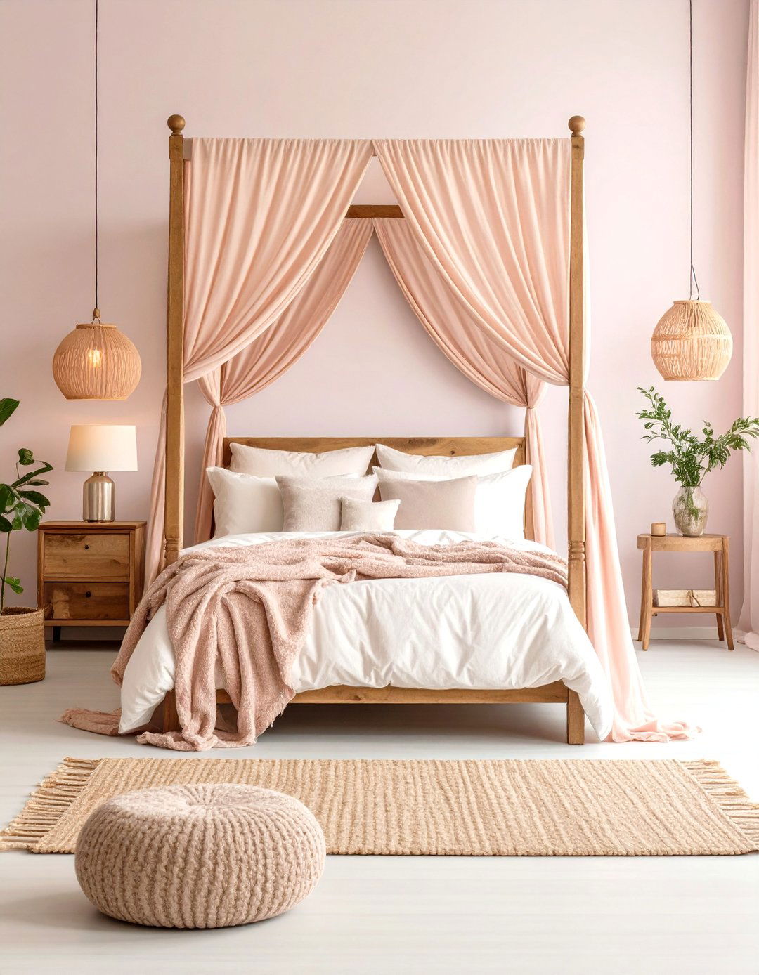 Certainly Vintage Romance Blossoms in a Dusty Rose Canopy Bed - 20 Dusty Rose Bedroom Ideas