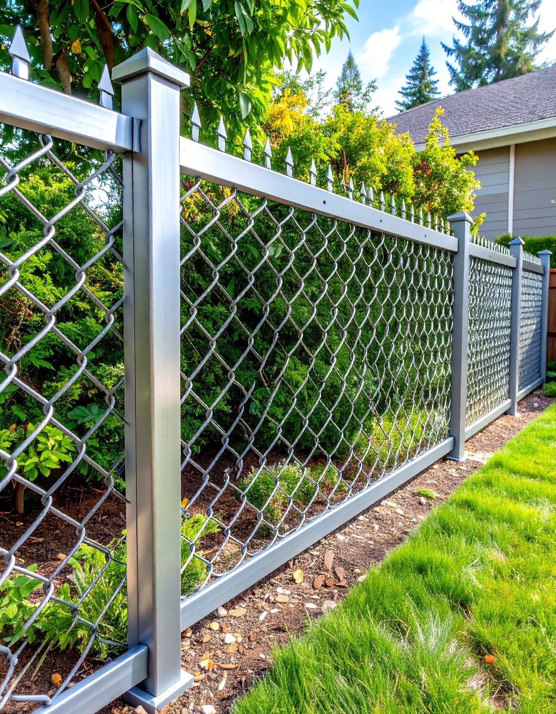 Chain Link Dog Fence with Galvanized Steel - 20 Dog Fence Ideas