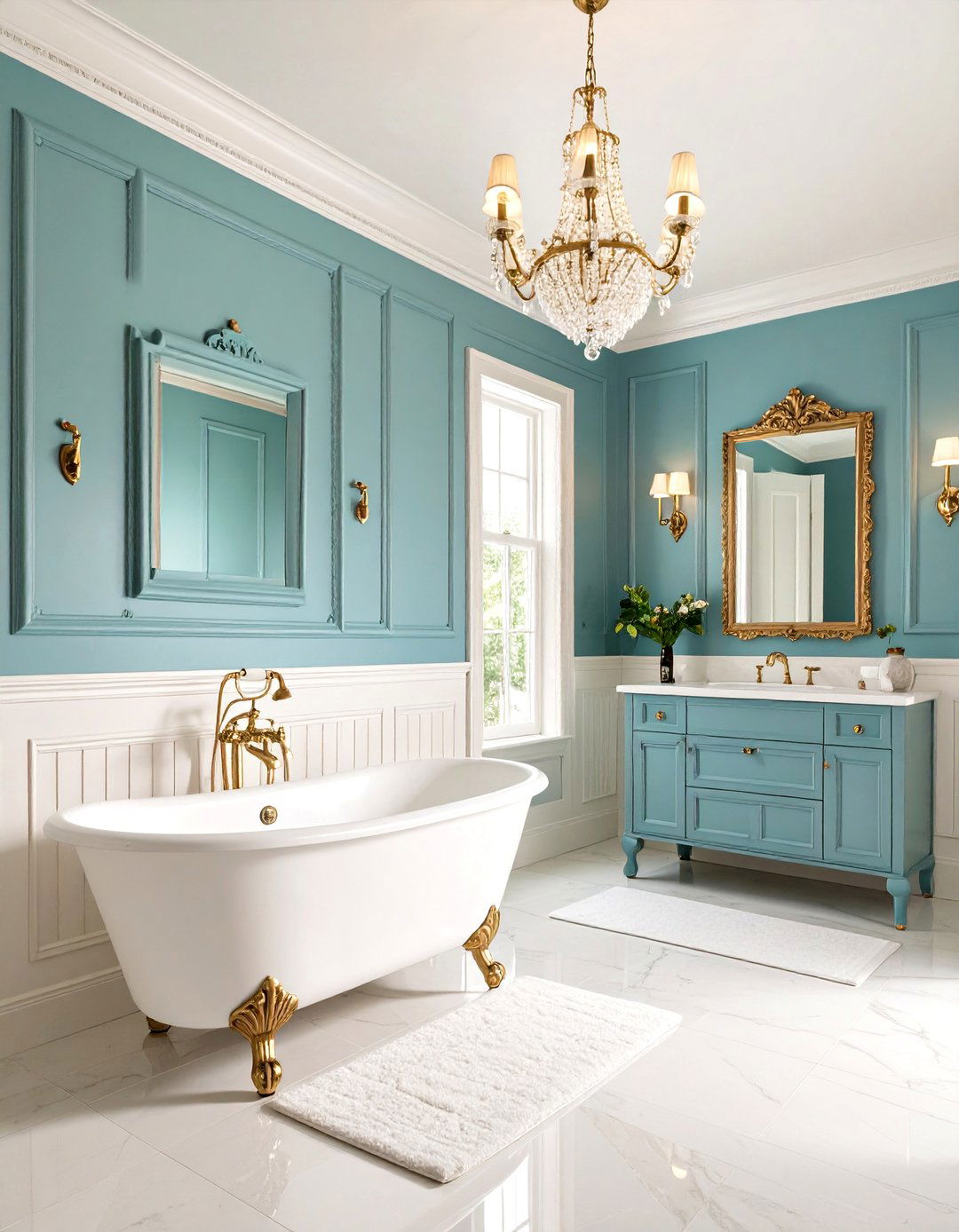 Chair Rail Molding - 20 Victorian Bathroom Ideas