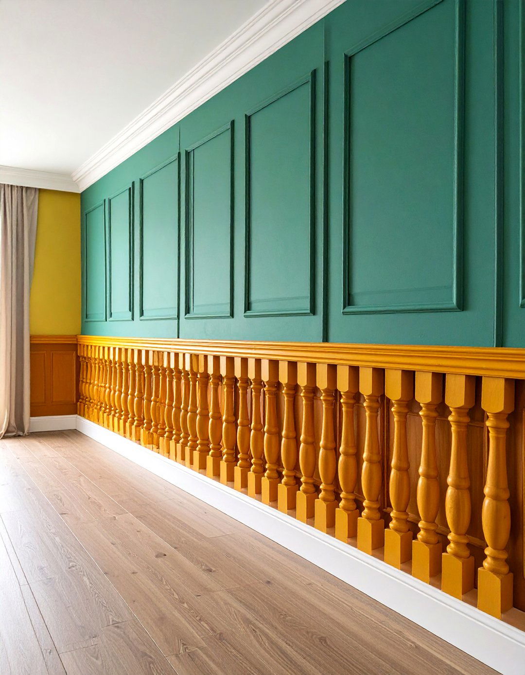 Chair Rail with Contrasting Material Combinations - 20 Chair Rail Ideas