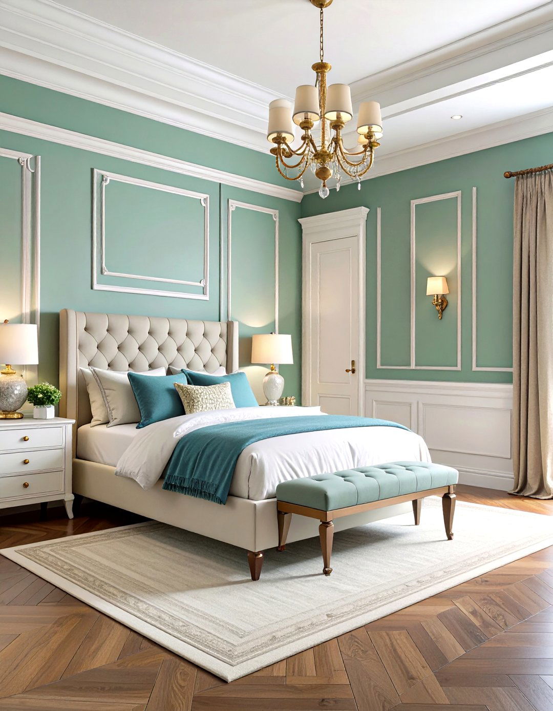Chair Rail with Crown Molding Integration - 20 Chair Rail Ideas
