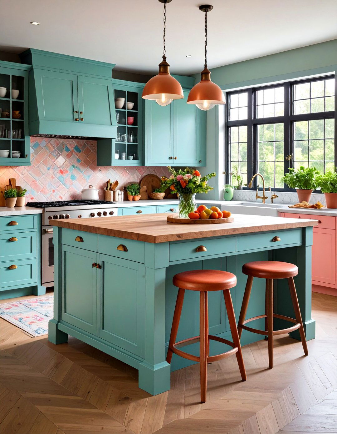 Chalk Finish Painted Island - 20 Small Kitchen Island Ideas