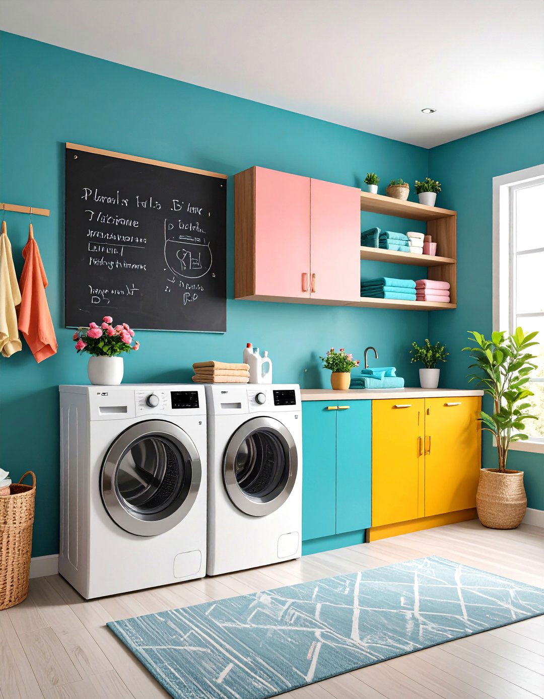 Chalkboard Accent Wall - 20 Small Laundry Room Ideas With a Top Load Washing Machine