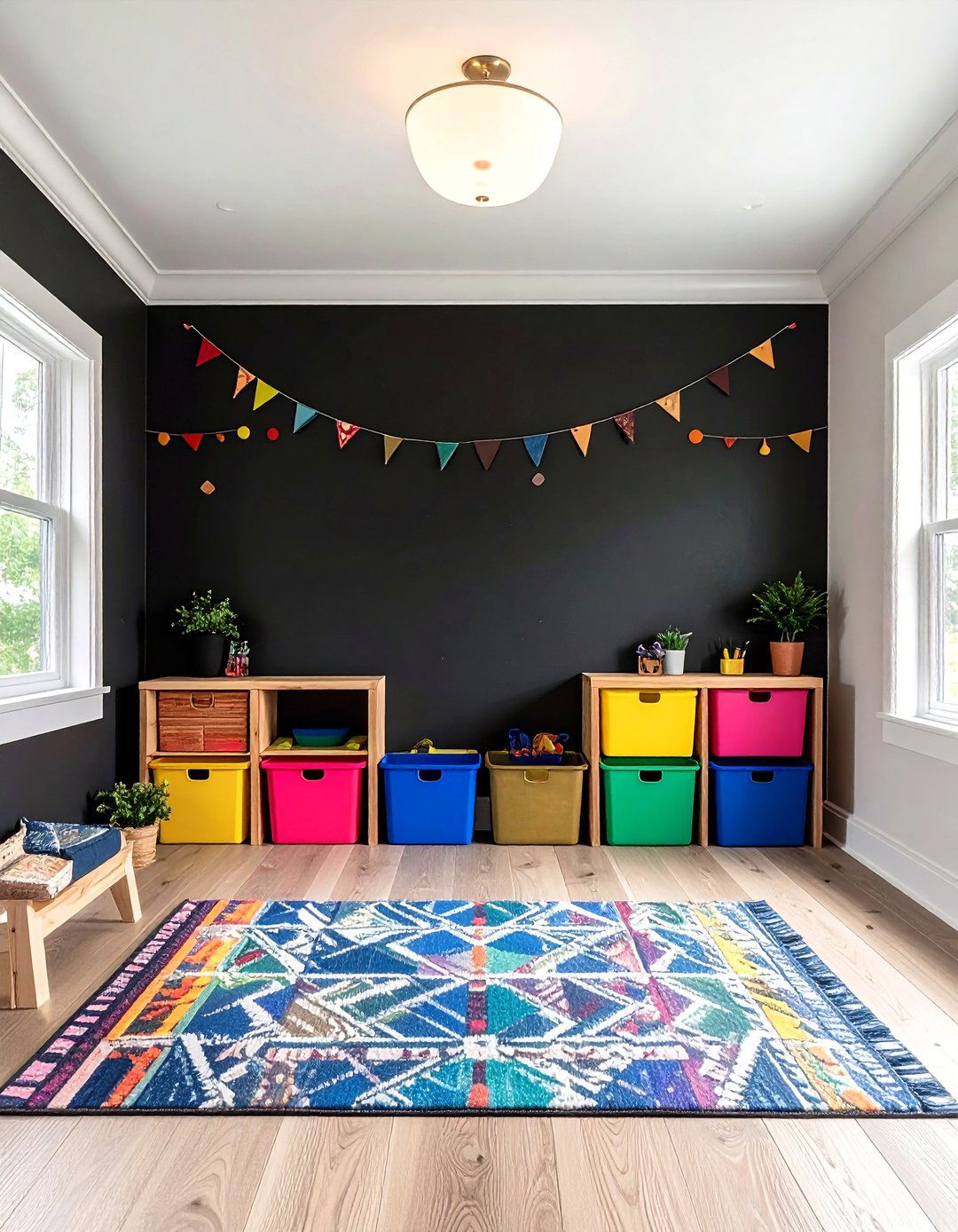 Chalkboard Black Accent Wall for Creative Kids - 20 Black Accent Wall Ideas