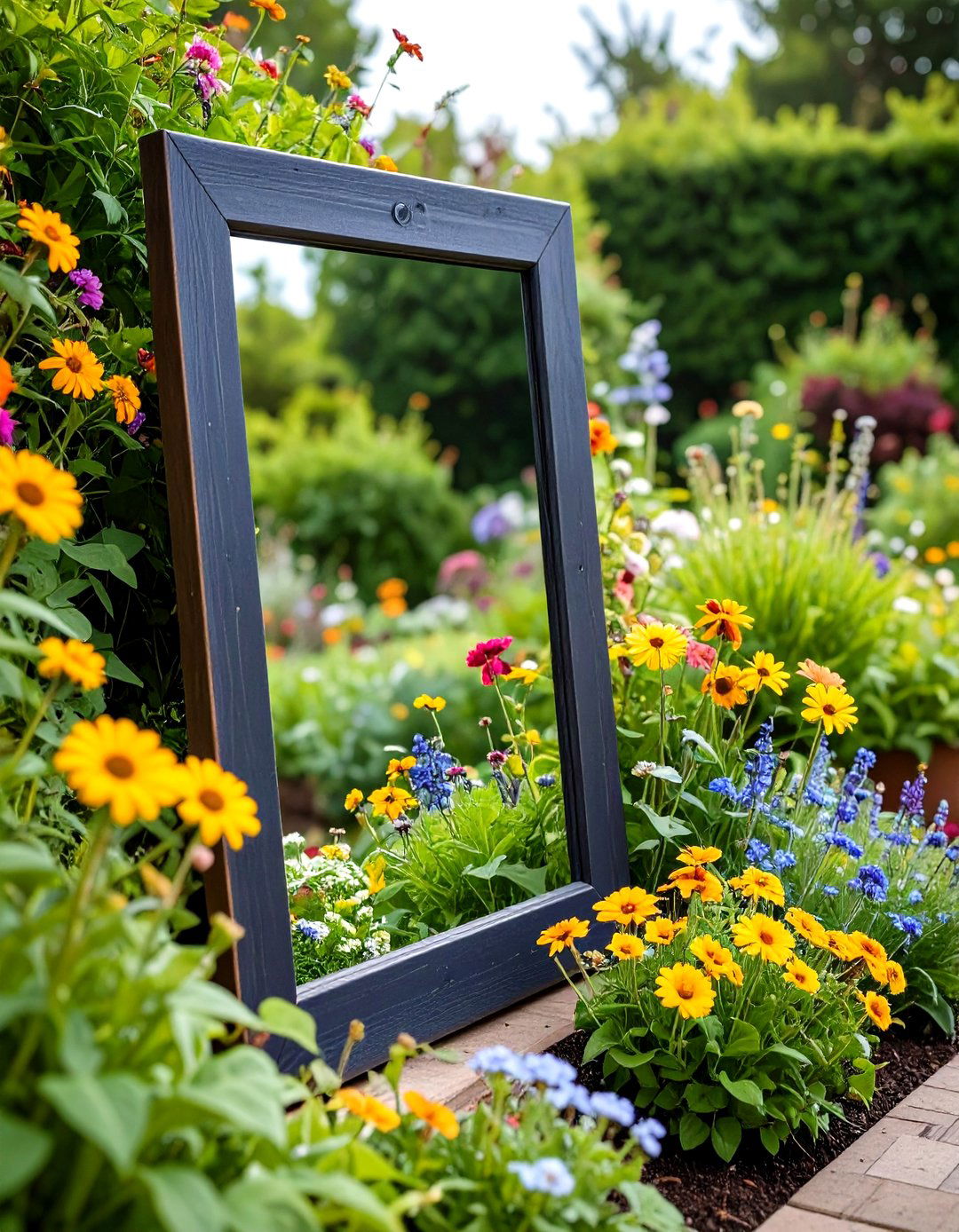 Chalkboard Framed Garden Mirror Tags Plants and Tasks - 20 Garden Mirror Ideas