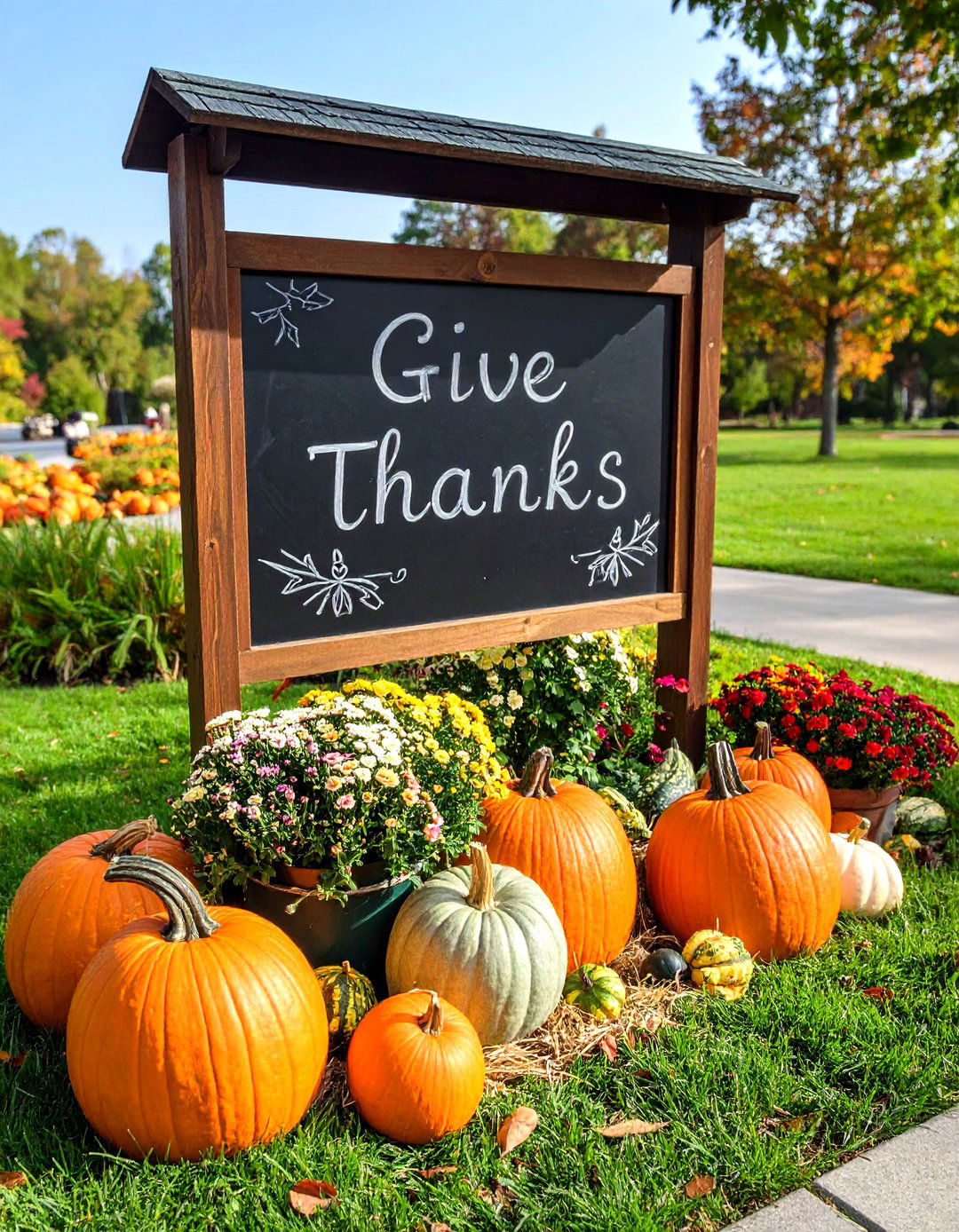 Chalkboard Greeting Sign - 20 Thanksgiving Decor Ideas