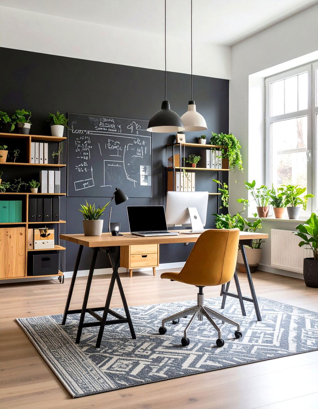 Chalkboard Home Office Command Center - 20 Chalkboard Ideas