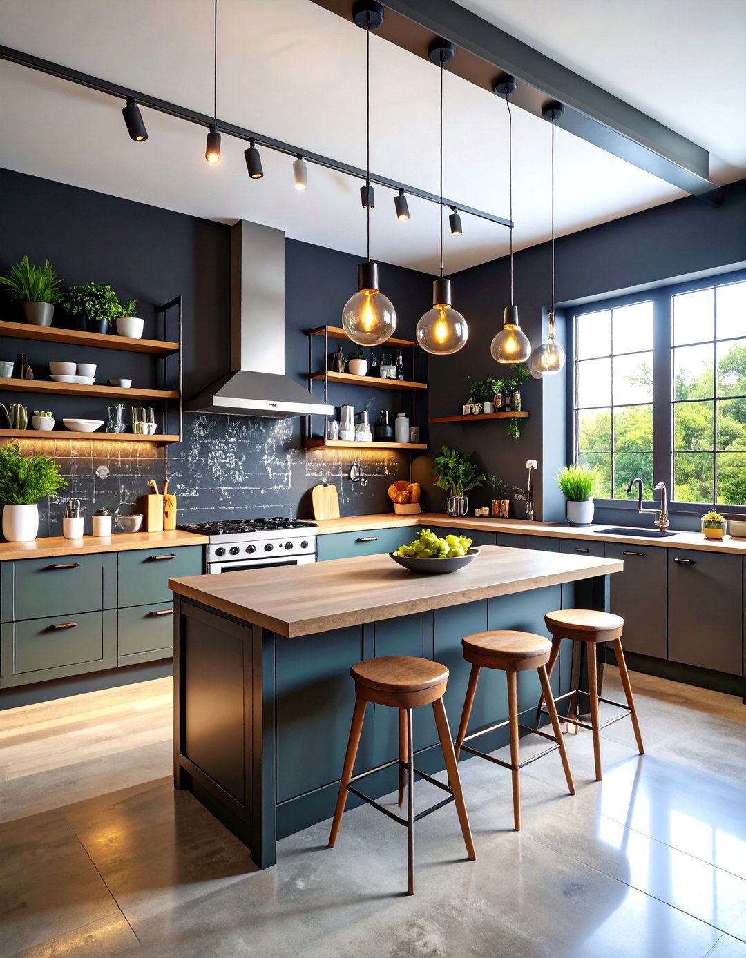 Chalkboard Kitchen Accent Wall with Functional Style - 20 Kitchen Accent Wall Ideas