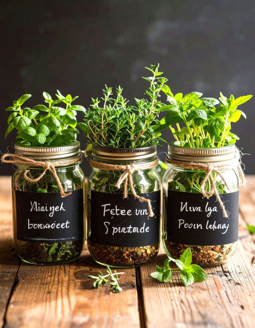 Chalkboard Mason Jar Herb Graduation Centerpiece - 20 Graduation Centerpiece Ideas