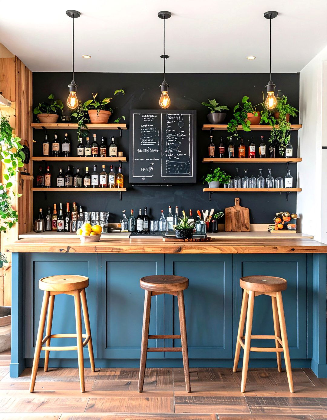 Chalkboard Paint Backsplash Home Bar - 20 Home Bar Ideas On A Budget