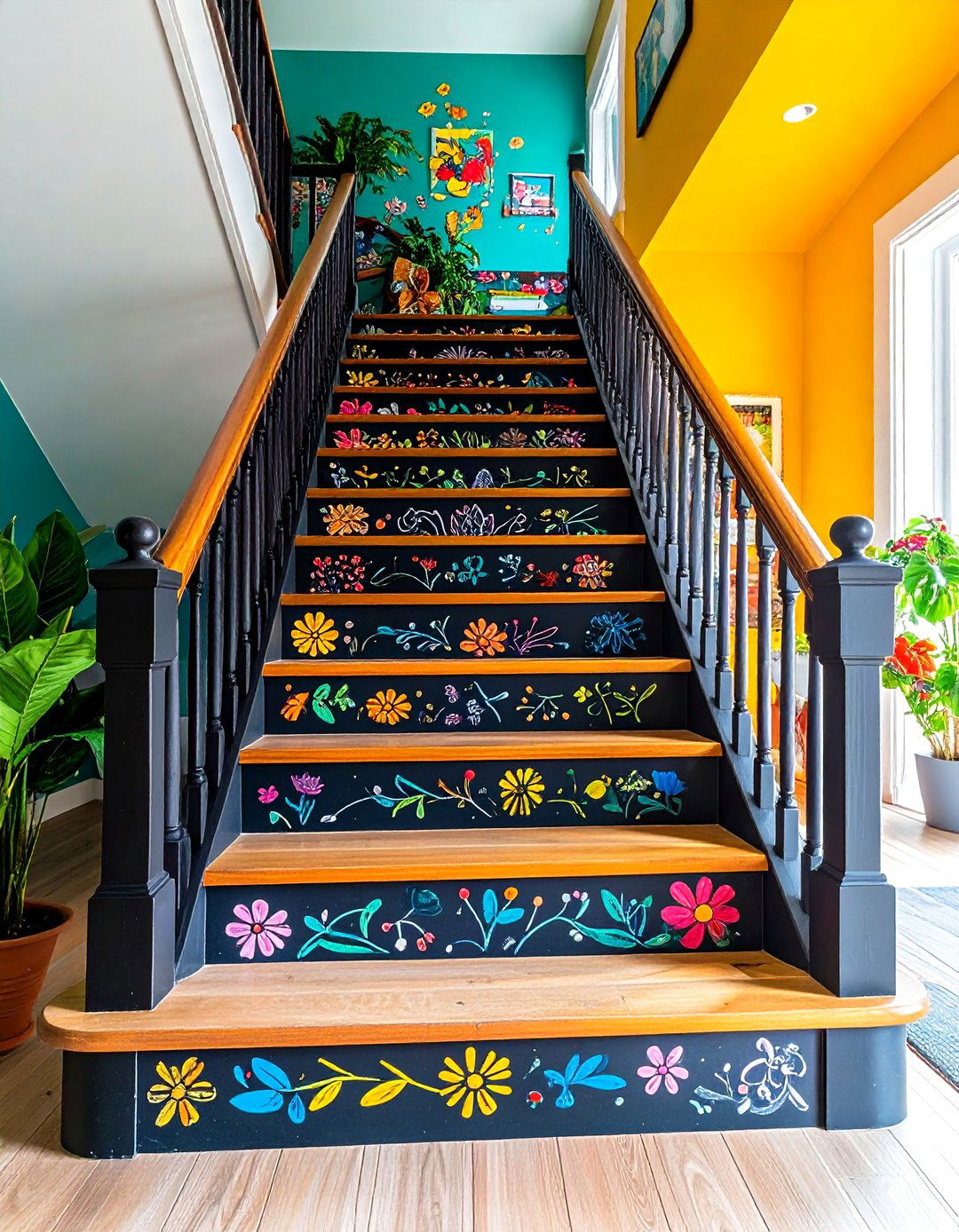Chalkboard Paint - 20 Stair Riser Ideas