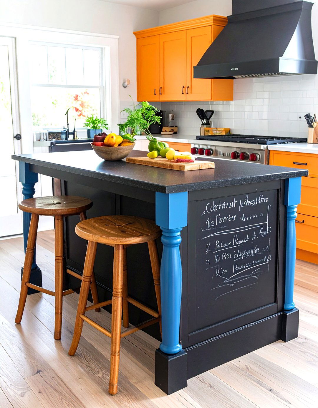 Chalkboard Painted Base - 20 Small Kitchen Island Ideas