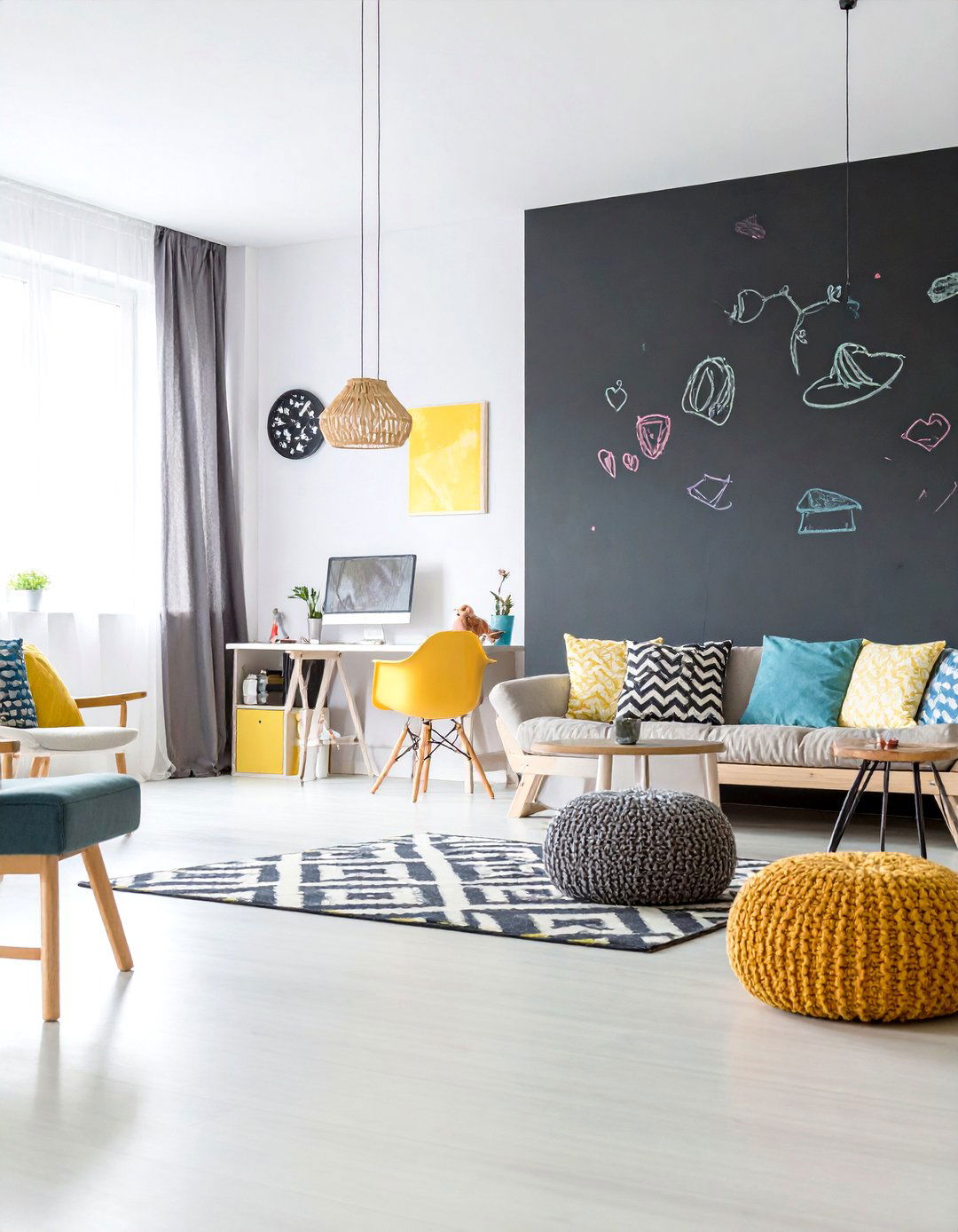 Chalkboard Play Boundary - 20 Half Wall Ideas