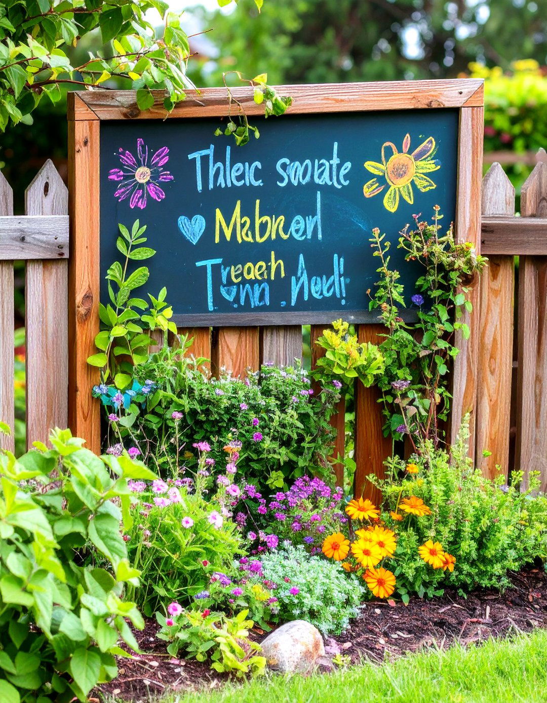 Chalkboard Quote Sign Garden Art - 20 Garden Art Ideas