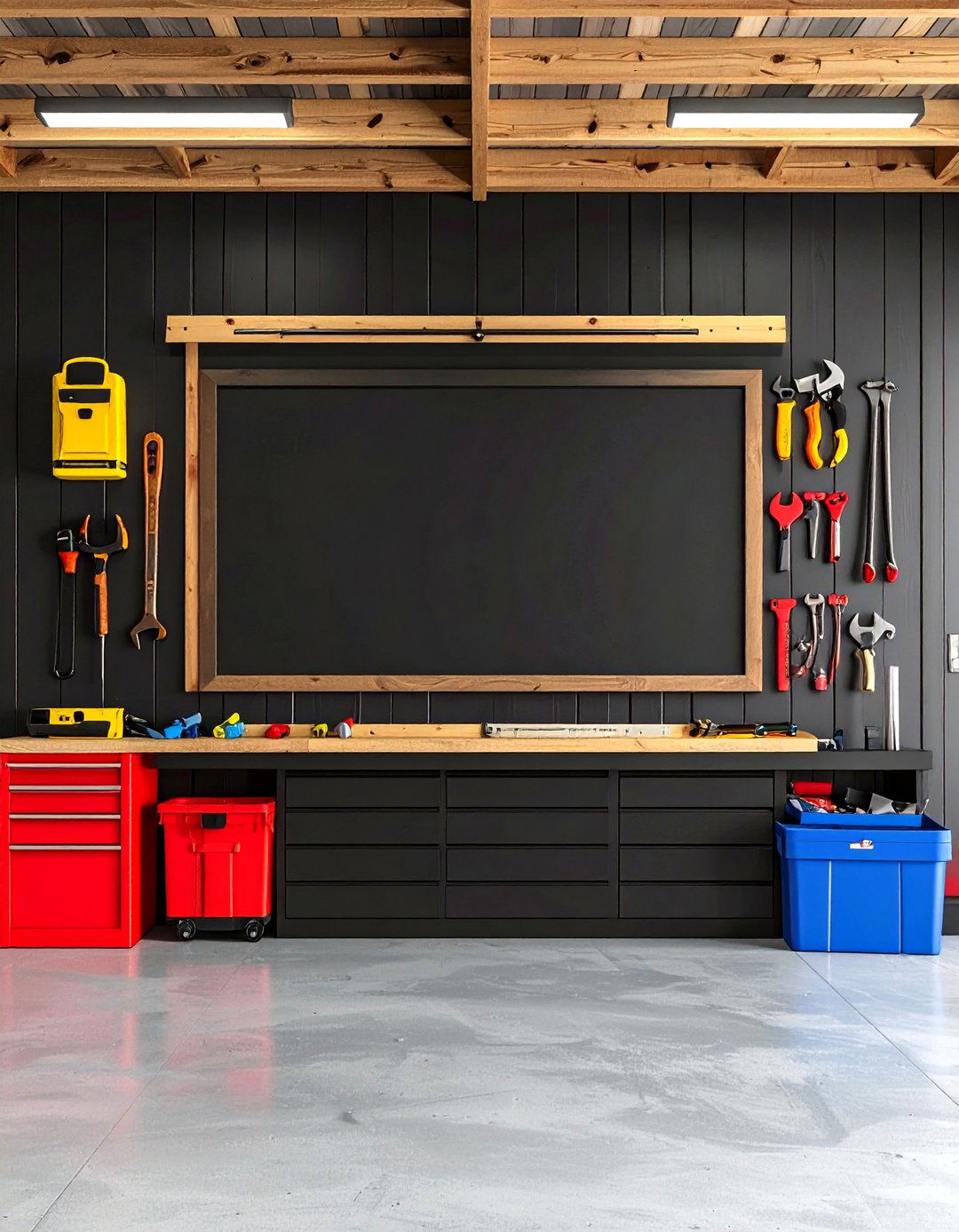 Chalkboard Utility Garage Wall Paint - 20 Garage Wall Paint Ideas
