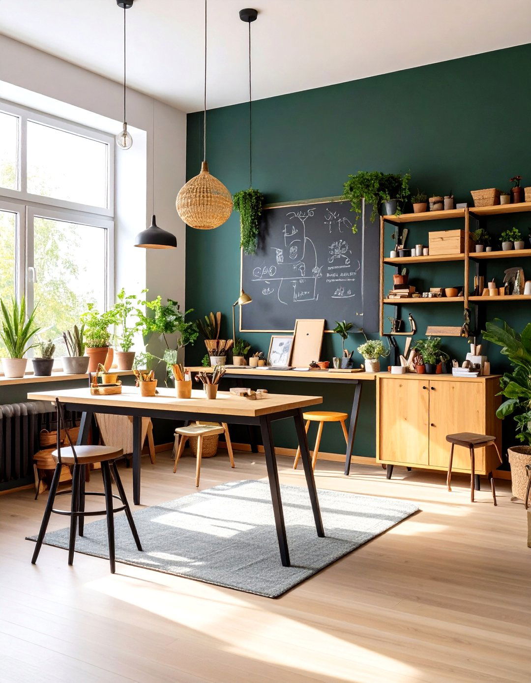 Chalkboard Wall Craft Room Project Planning Station - 20 Chalkboard Wall Ideas