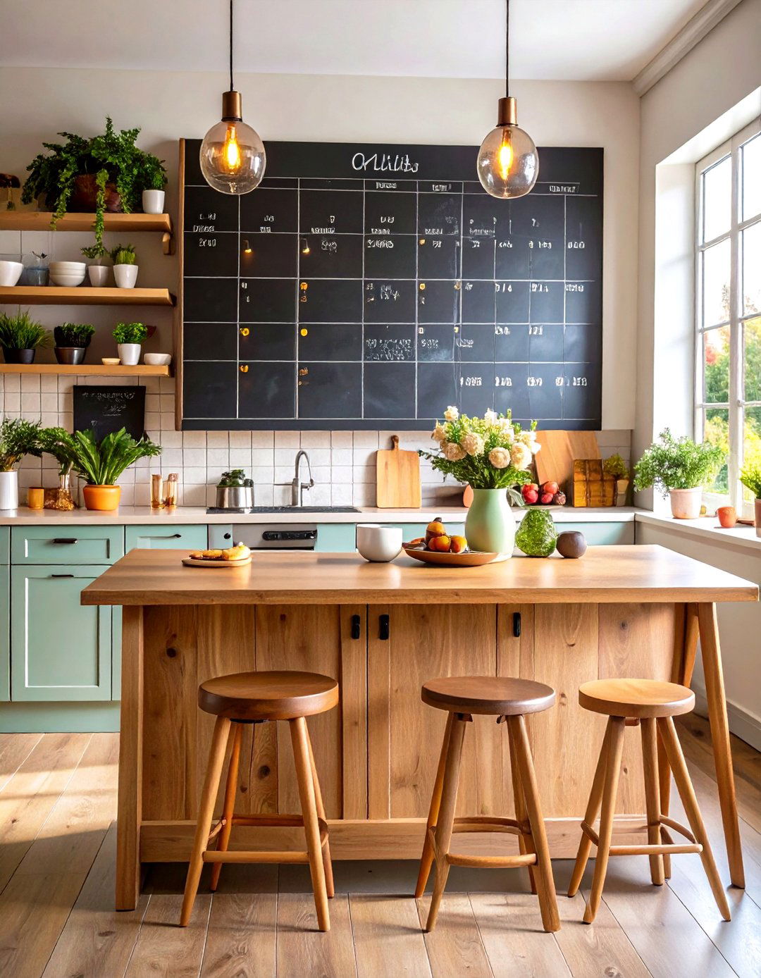 Chalkboard Wall Family Calendar System - 20 Chalkboard Wall Ideas