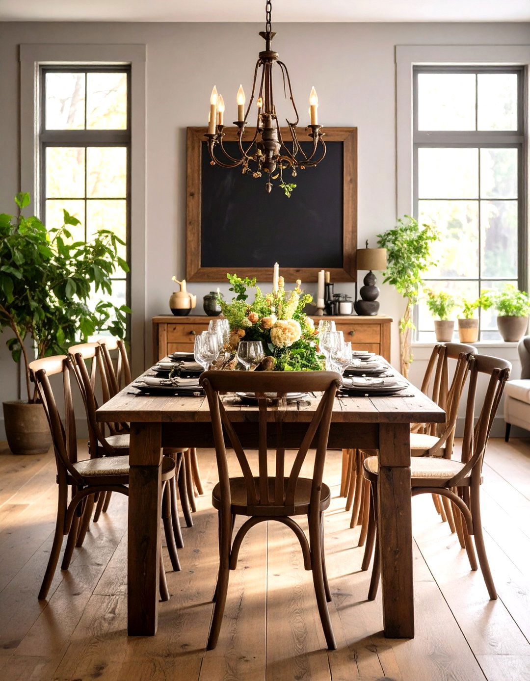 Chalkboard Wall Framed Dining Room Centerpiece - 20 Chalkboard Wall Ideas