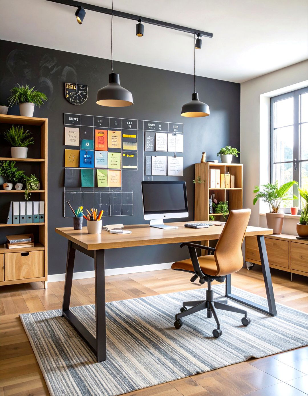 Chalkboard Wall Home Office Organization Hub - 20 Chalkboard Wall Ideas