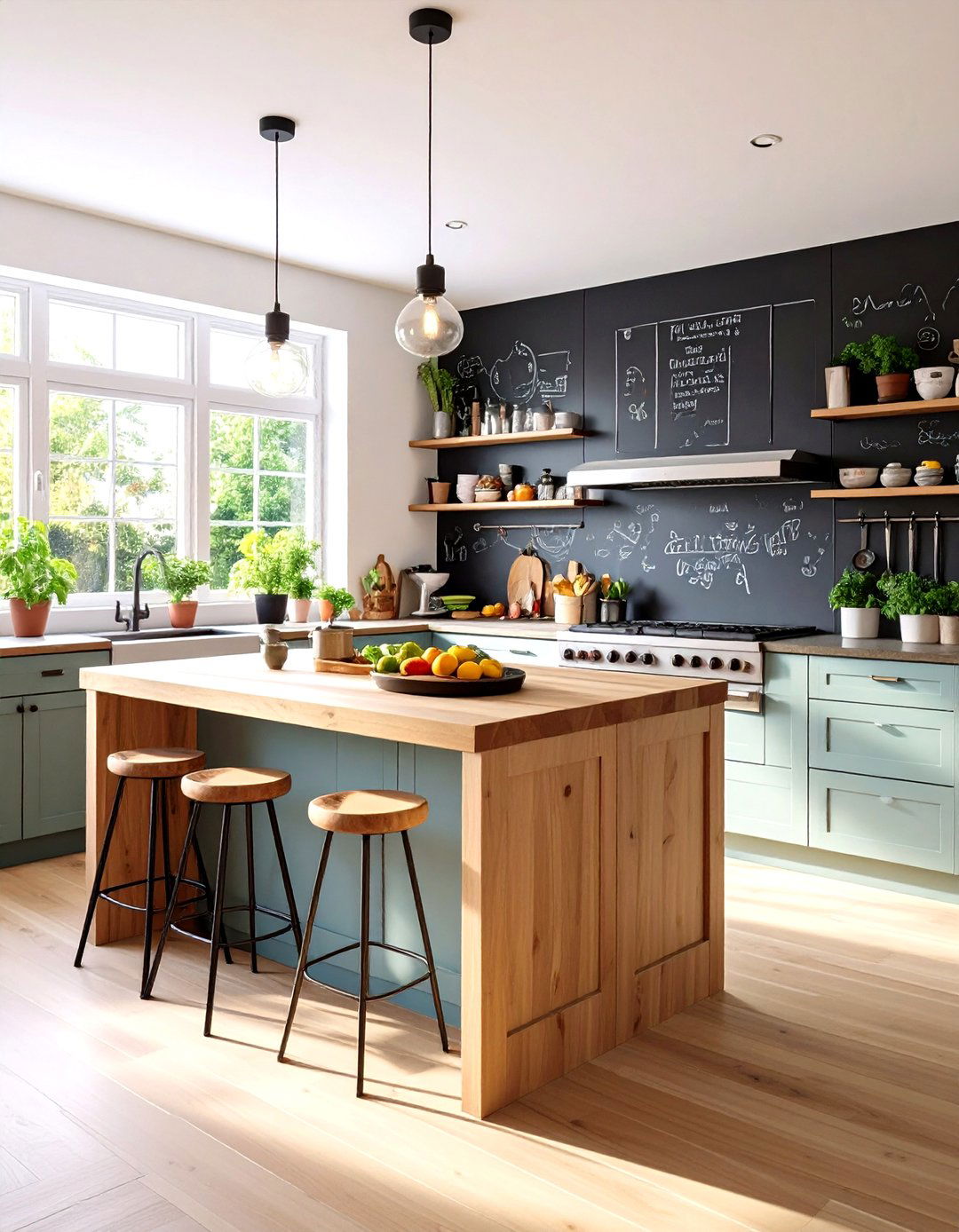 Chalkboard Wall Kitchen Island Message Center - 20 Chalkboard Wall Ideas