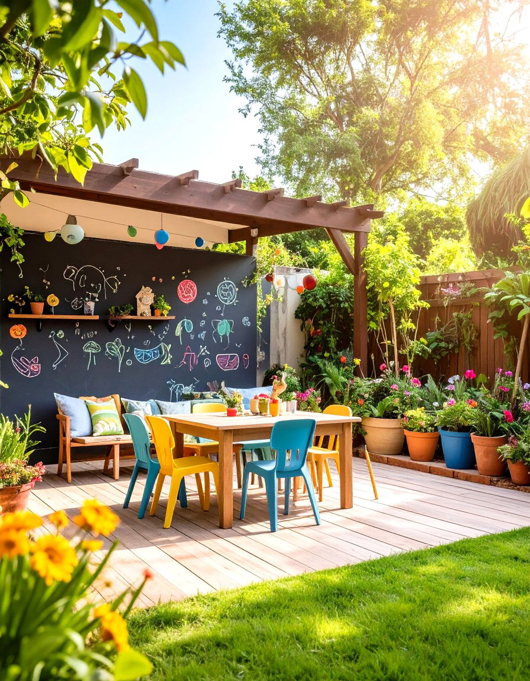 Chalkboard Wall Outdoor Garden Activity Center - 20 Chalkboard Wall Ideas