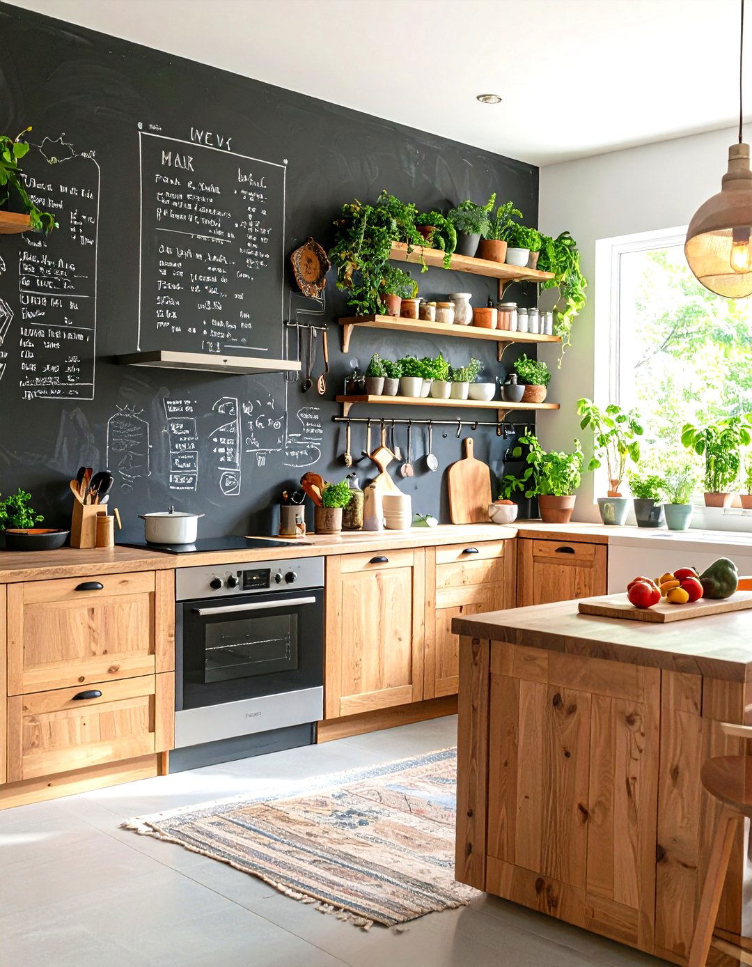 Chalkboard and Memo Wall Organizes Kitchen Chaos - 20 Eclectic Kitchen Ideas
