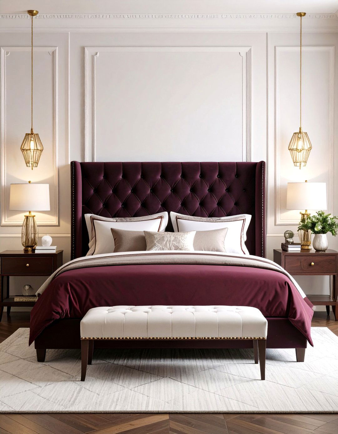 Chanel Bedroom Quilted Velvet Headboard - 20 Chanel Bedroom Ideas