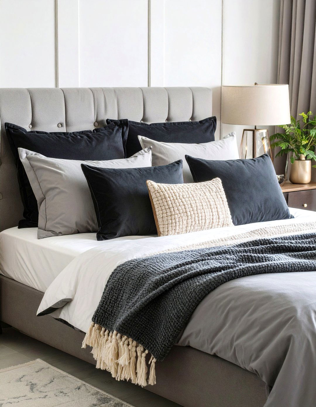 Charcoal Bedroom Accent Pillows for Subtle Sophistication - 20 Charcoal Bedroom Ideas