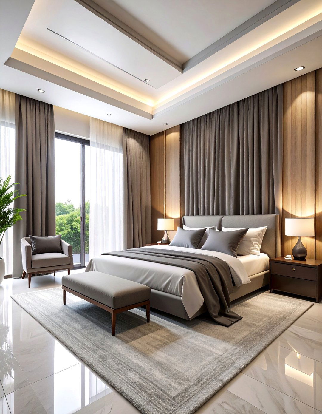 Charcoal Bedroom Curtains for Elegant Privacy - 20 Charcoal Bedroom Ideas