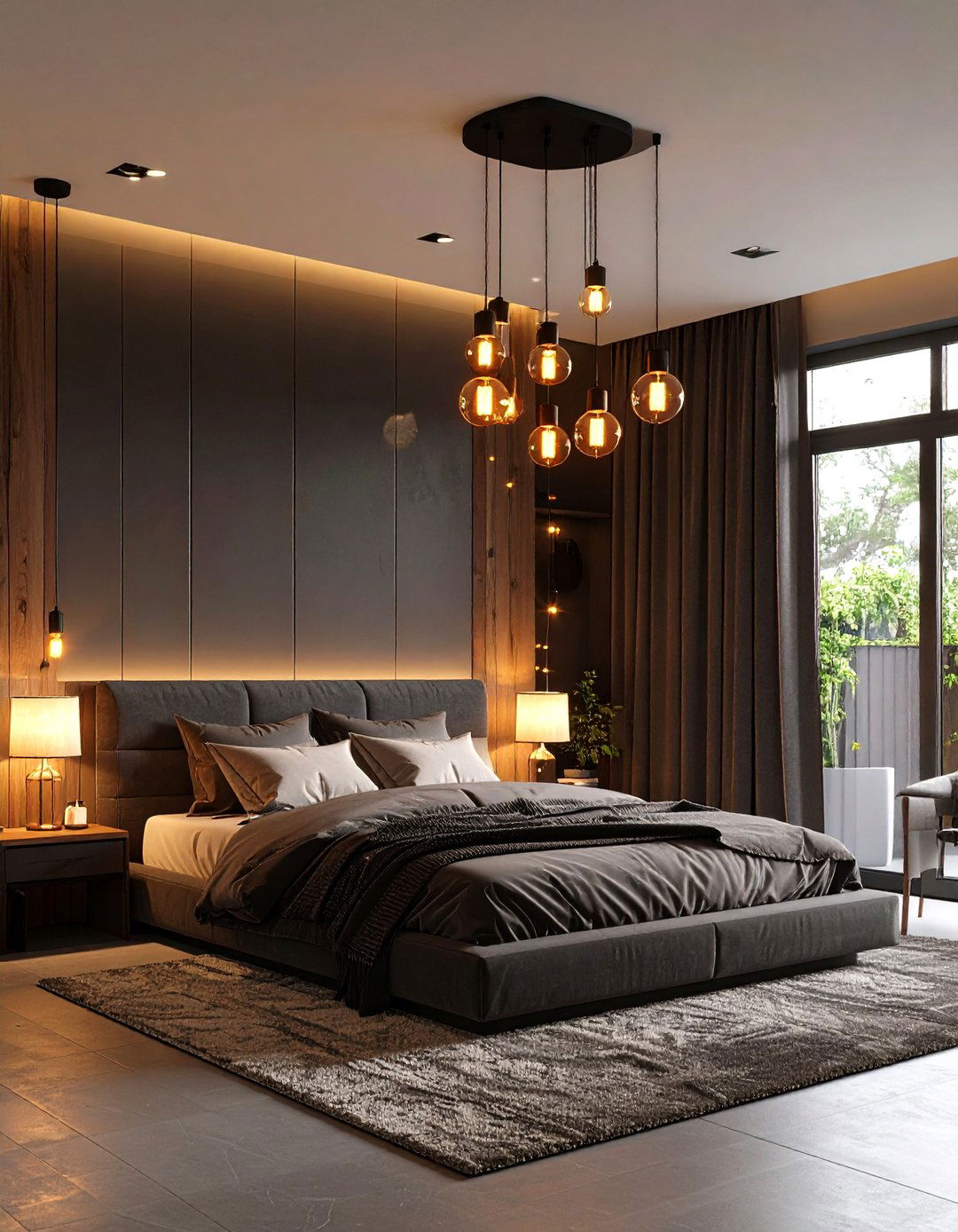 Charcoal Bedroom Lighting for Moody Ambiance - 20 Charcoal Bedroom Ideas