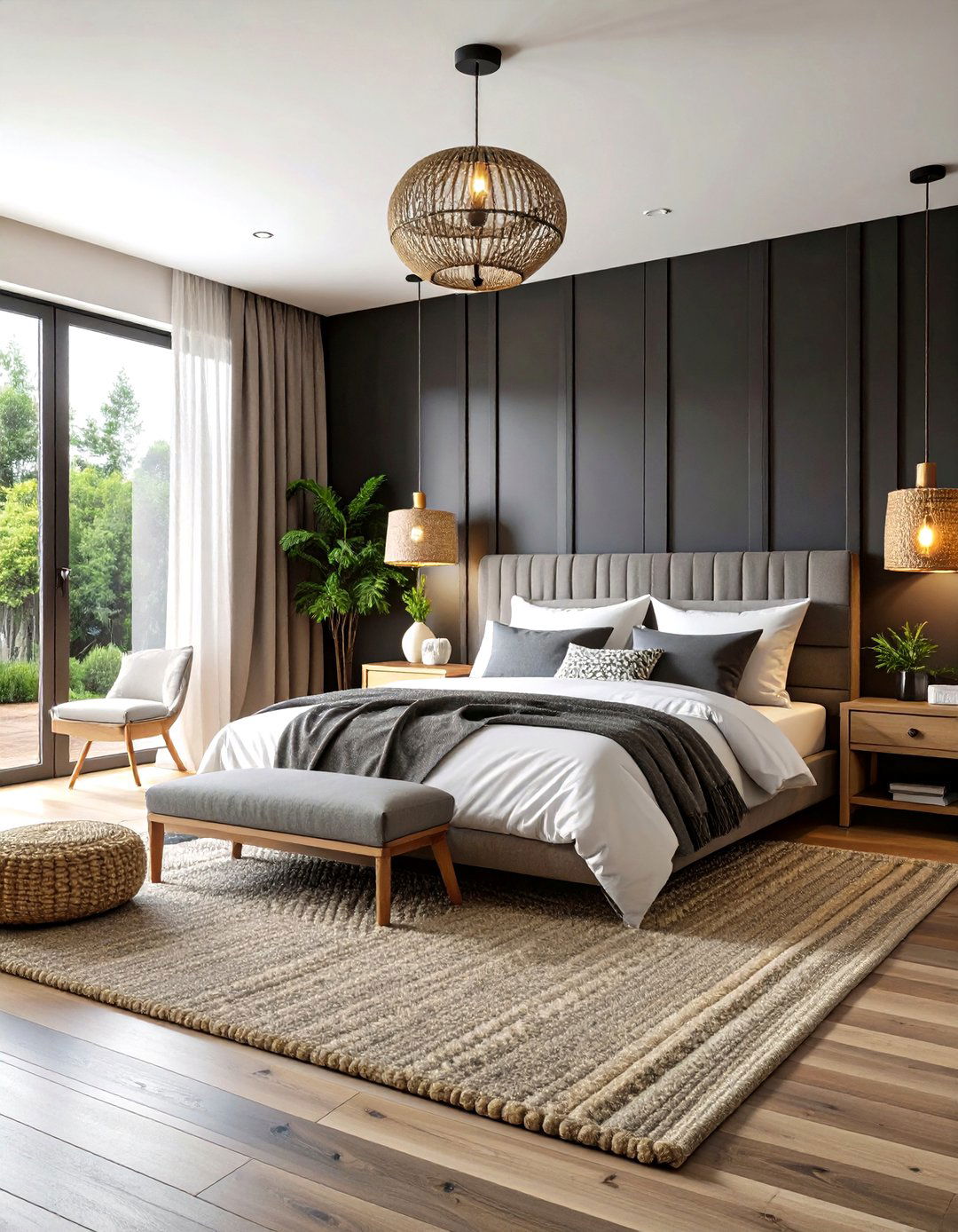 Charcoal Bedroom with White Color Scheme - 20 Charcoal Bedroom Ideas