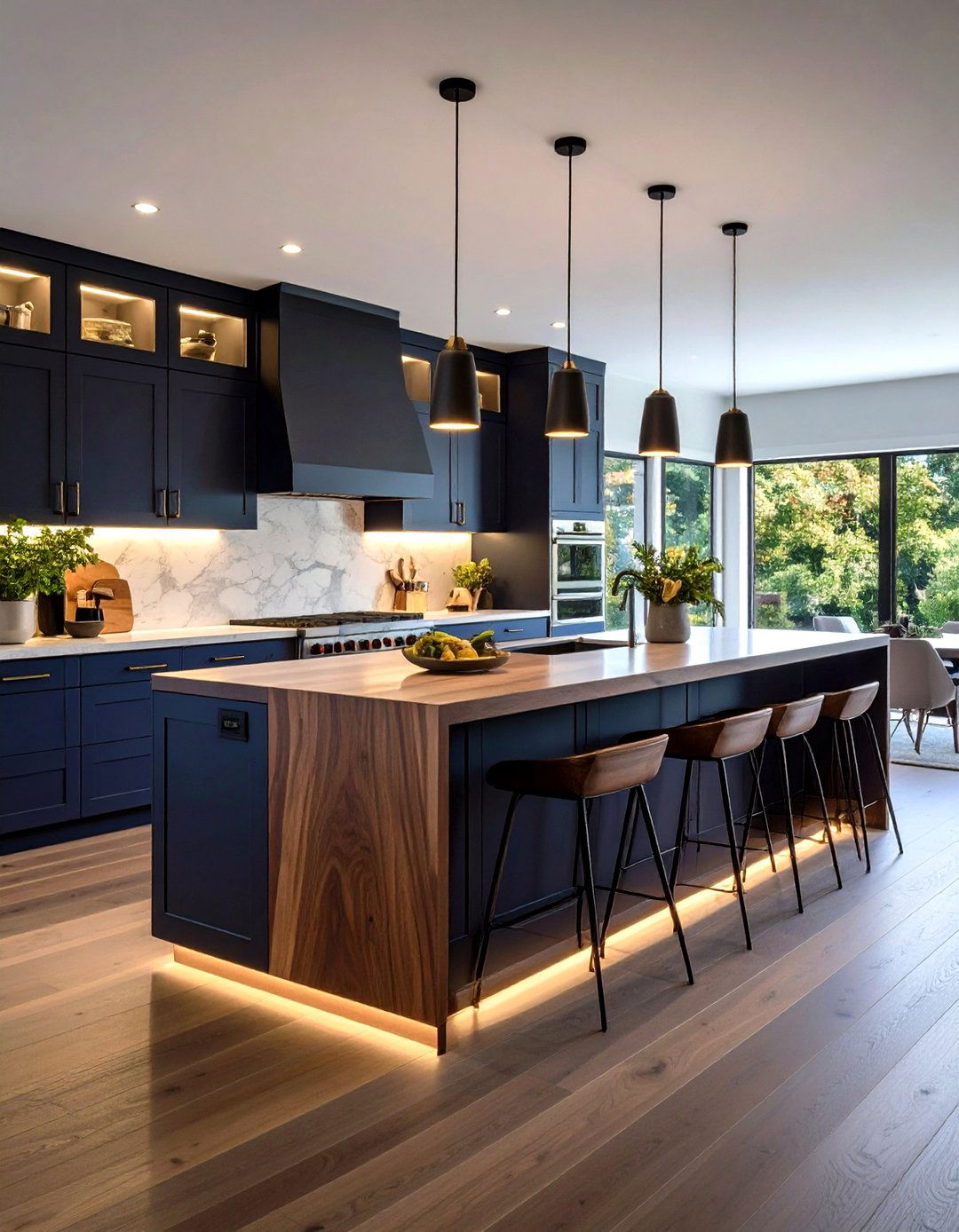 Charcoal Cabinets and Walnut Warmth Kitchen - 20 Black and Brown Kitchen Ideas