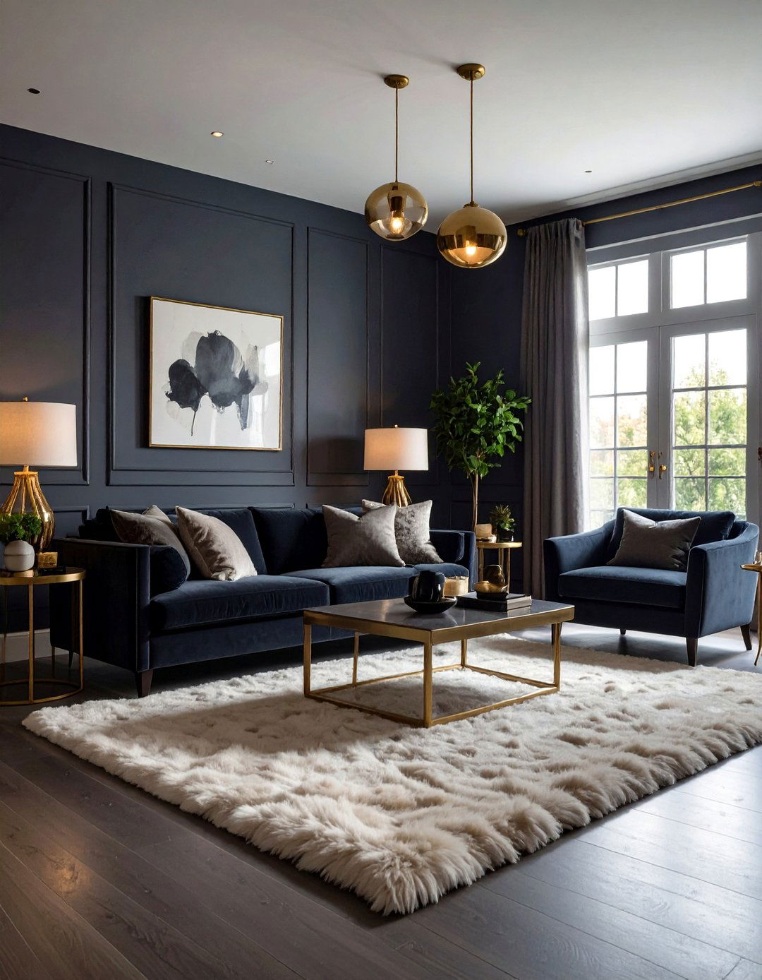 Charcoal Cocoon Sets a Moody Gray Living Room - 20 Gray Living Room Ideas
