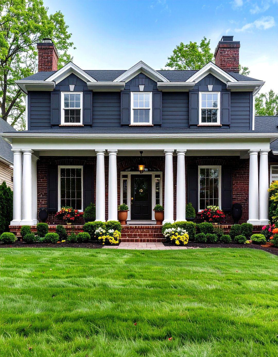 Charcoal Gray Brick for Modern Drama - 20 Exterior Brick Paint Color Ideas
