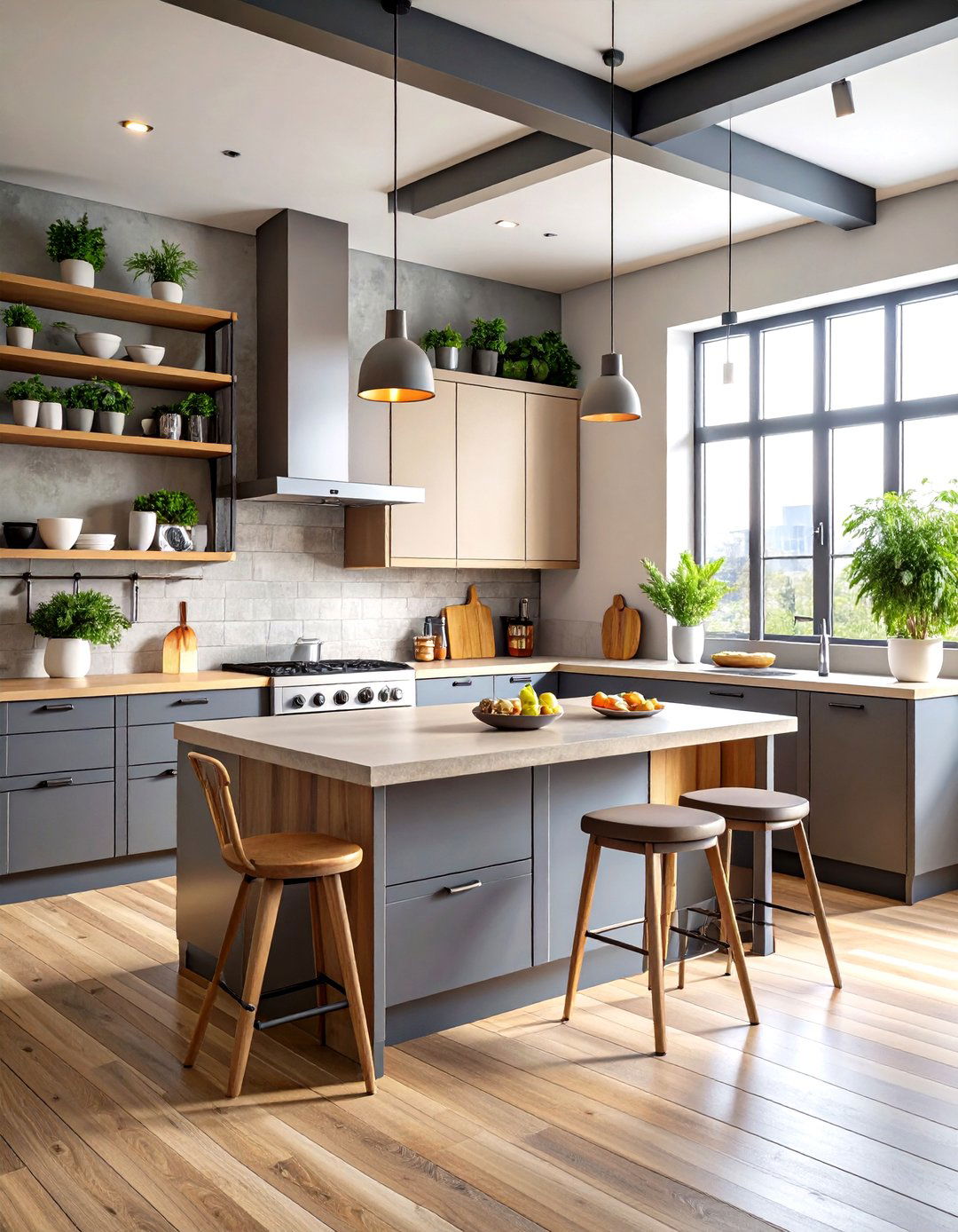 Charcoal Gray and Pale Taupe - 20 Two Tone Kitchen Cabinet Ideas