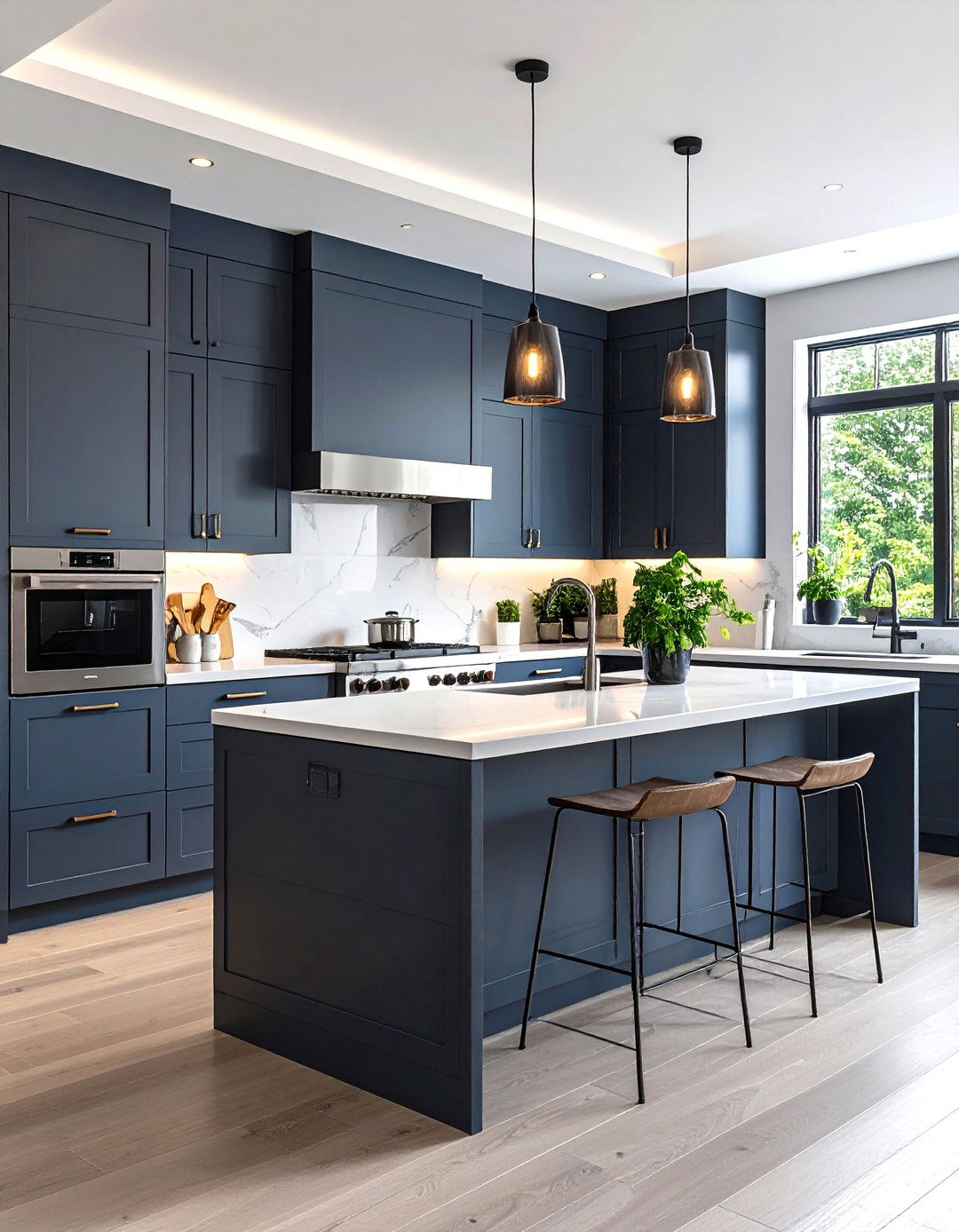 Charcoal Gray and White Kitchen Color Contrast - 20 Kitchen Color Ideas