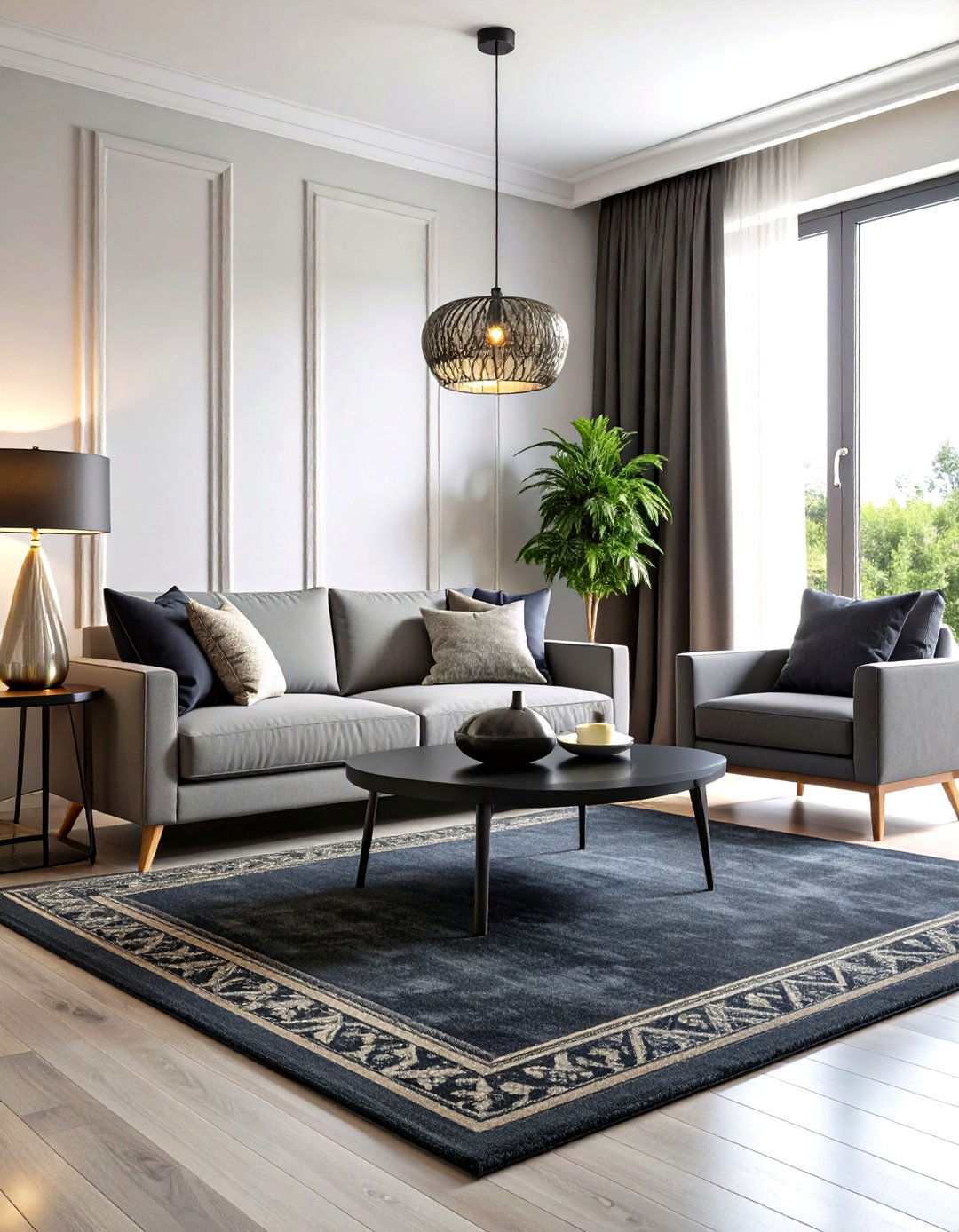 Charcoal Tone on Tone Rug with a Grey Couch - 20 what color rug goes with a grey couch