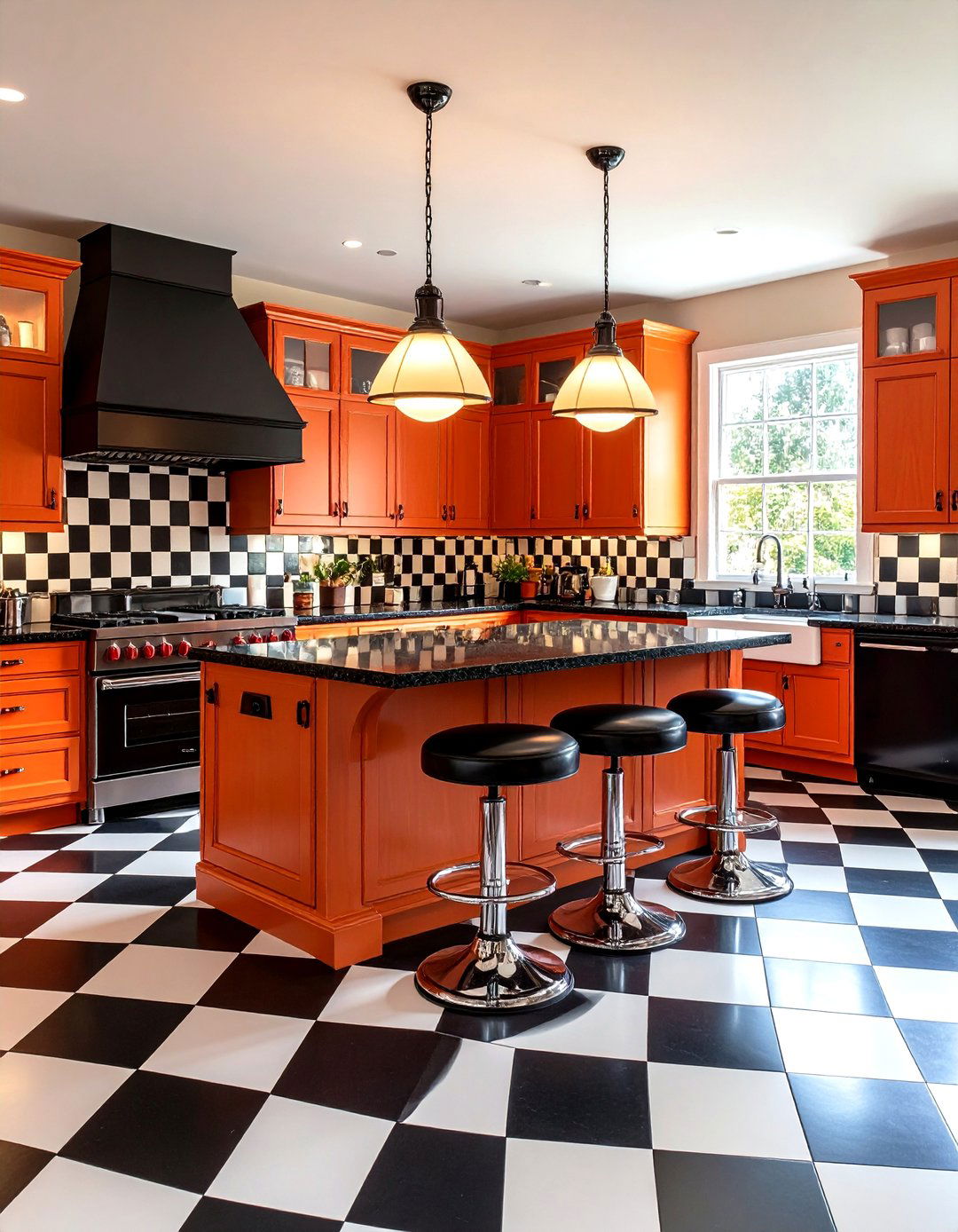 Checkerboard Classic Retro Kitchen - 20 Retro Kitchen Ideas