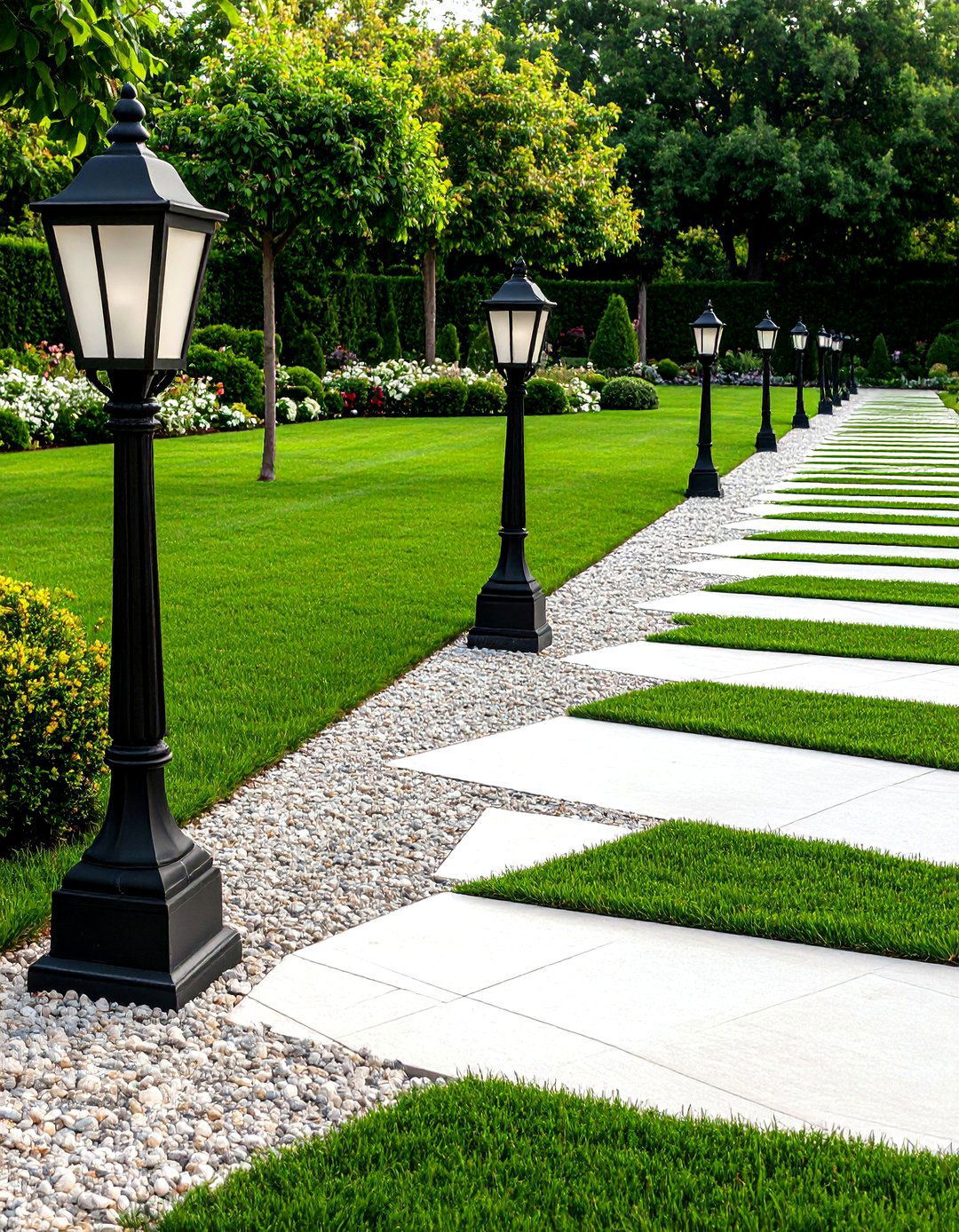 Checkerboard Lawn Panels to Add Playful Formal Garden Order - 20 Formal Garden Ideas