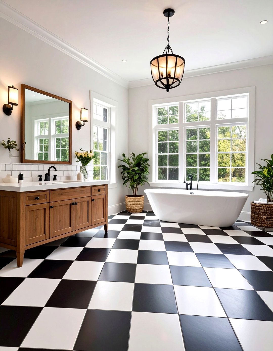 Checkerboard Tile Floors Inject Retro Energy into the Bathroom - 20 Eclectic Bathroom Ideas