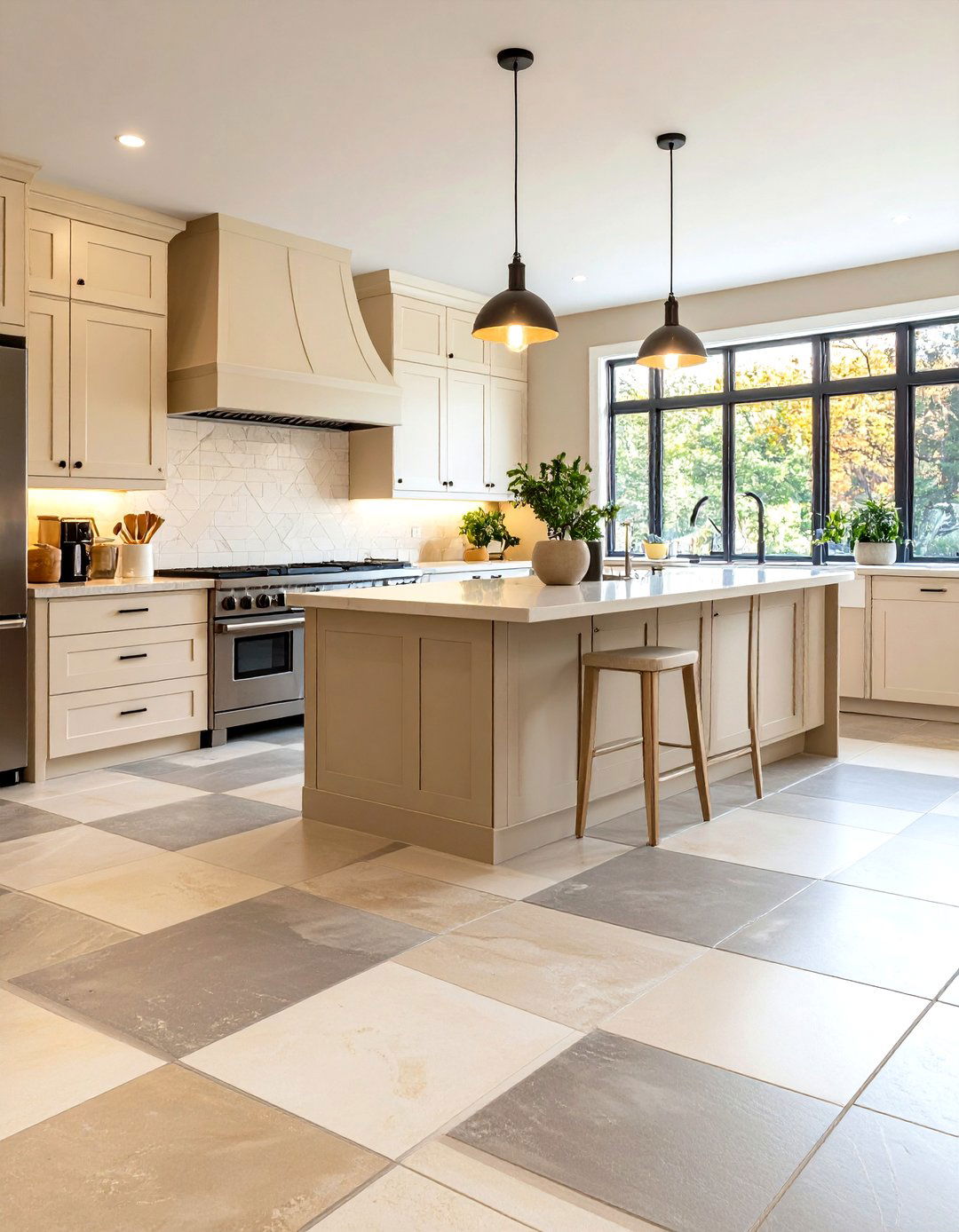 Checkerboard Tiles Pattern a French Country Kitchen Backdrop - 20 French Country Kitchen Ideas