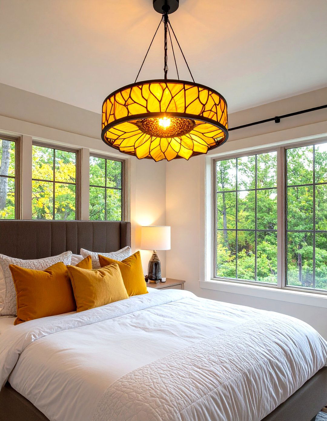Cheerful Sunflower Lighting - 20 Sunflower Bedroom Ideas