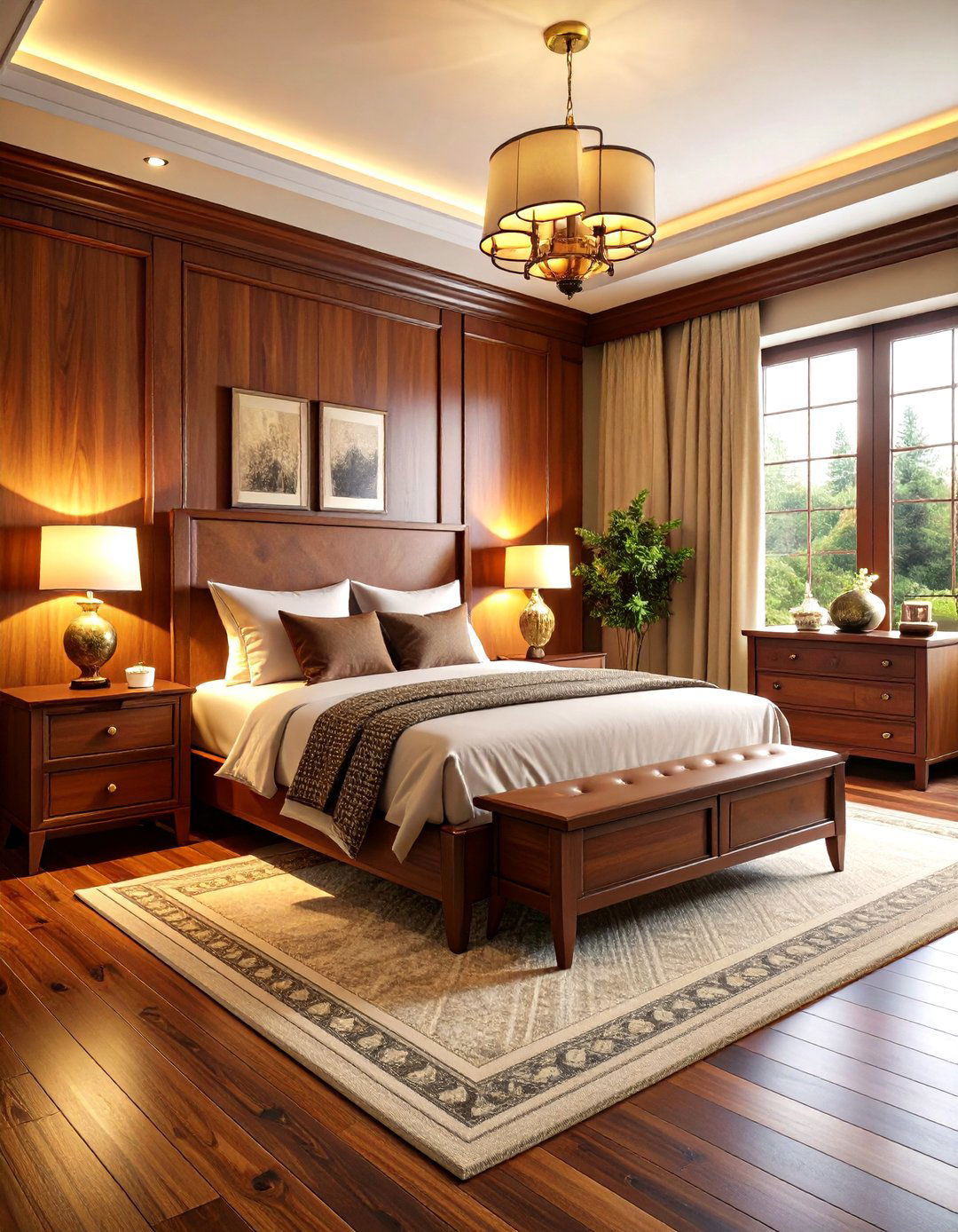 Cherry Wood Traditional Mens Bedroom - 20 Men's Bedroom Ideas