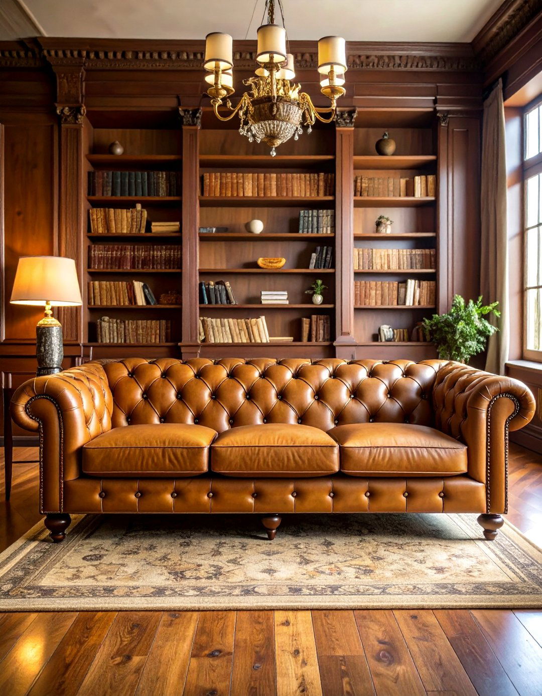 Chesterfield Living Room Couch with Button Tufting - 20 Living Room Couch Ideas