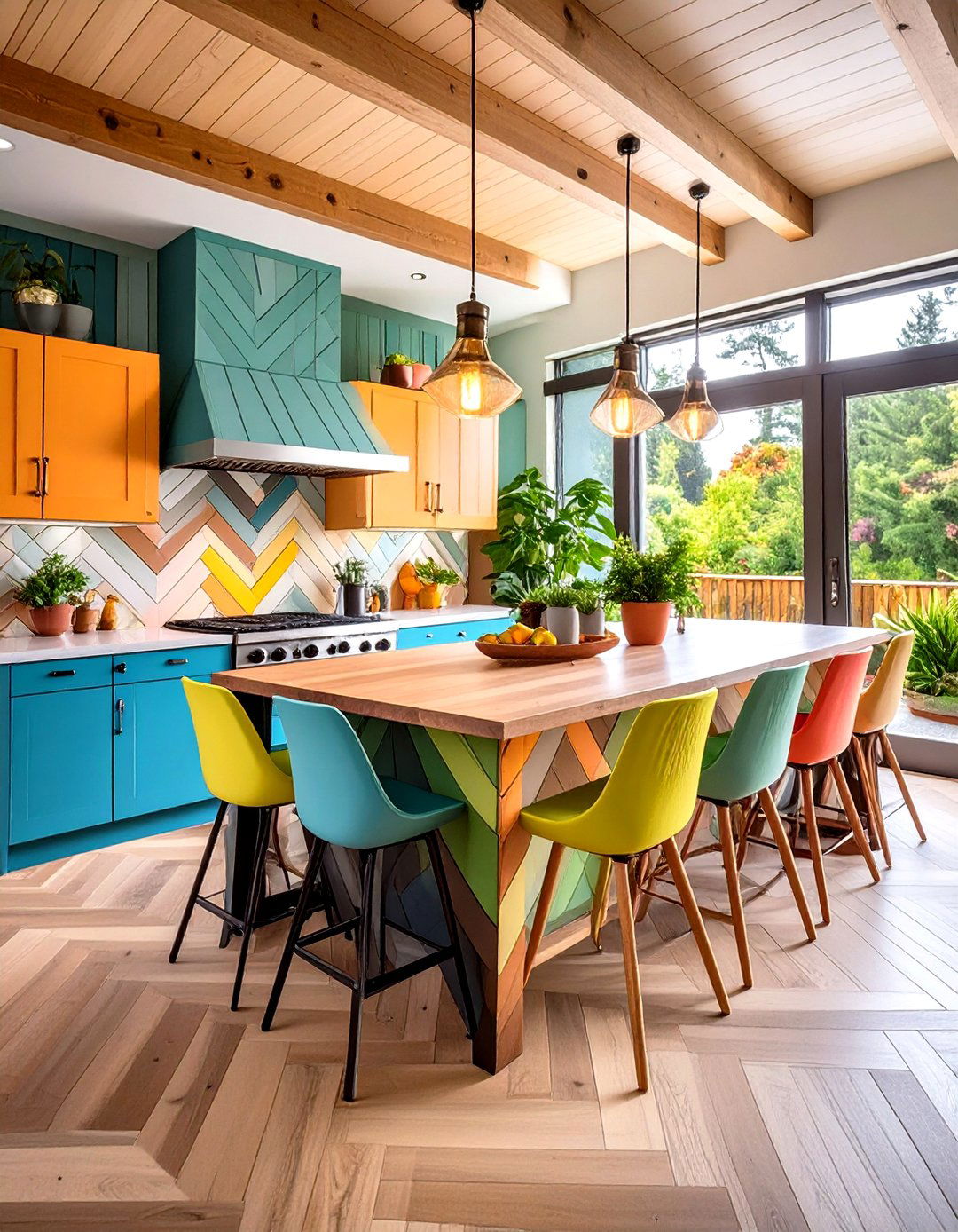 Chevron Pattern Shiplap - 20 Shiplap Kitchen Island Ideas