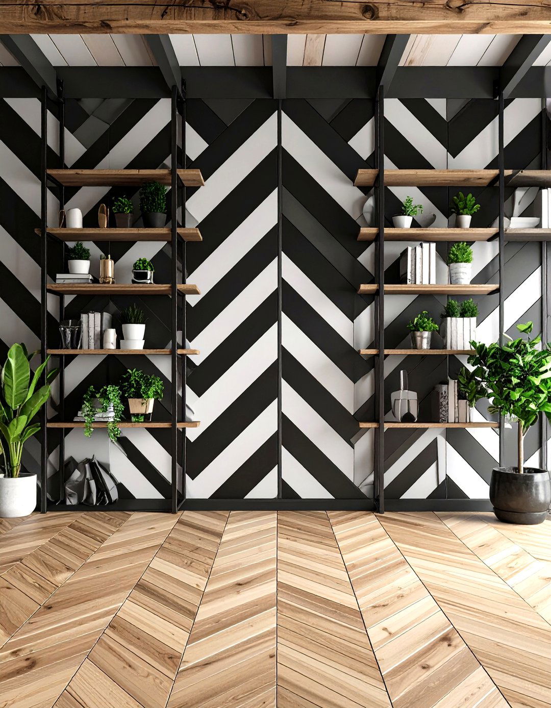 Chevron Shiplap Accents - 20 Shiplap Wall Ideas