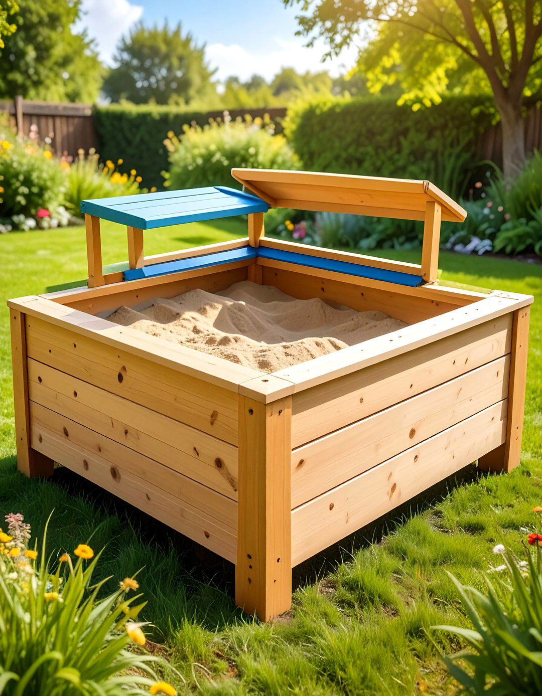 Child Friendly Sleeper Sandpit - 20 Garden Sleeper Ideas